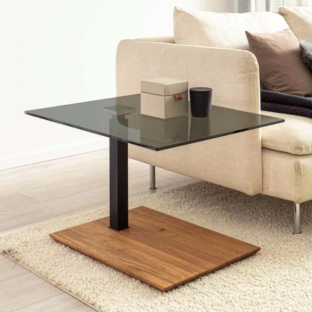 Wohnzimmer Tisch mit Glasplatte höhenverstellbar günstig online kaufen
