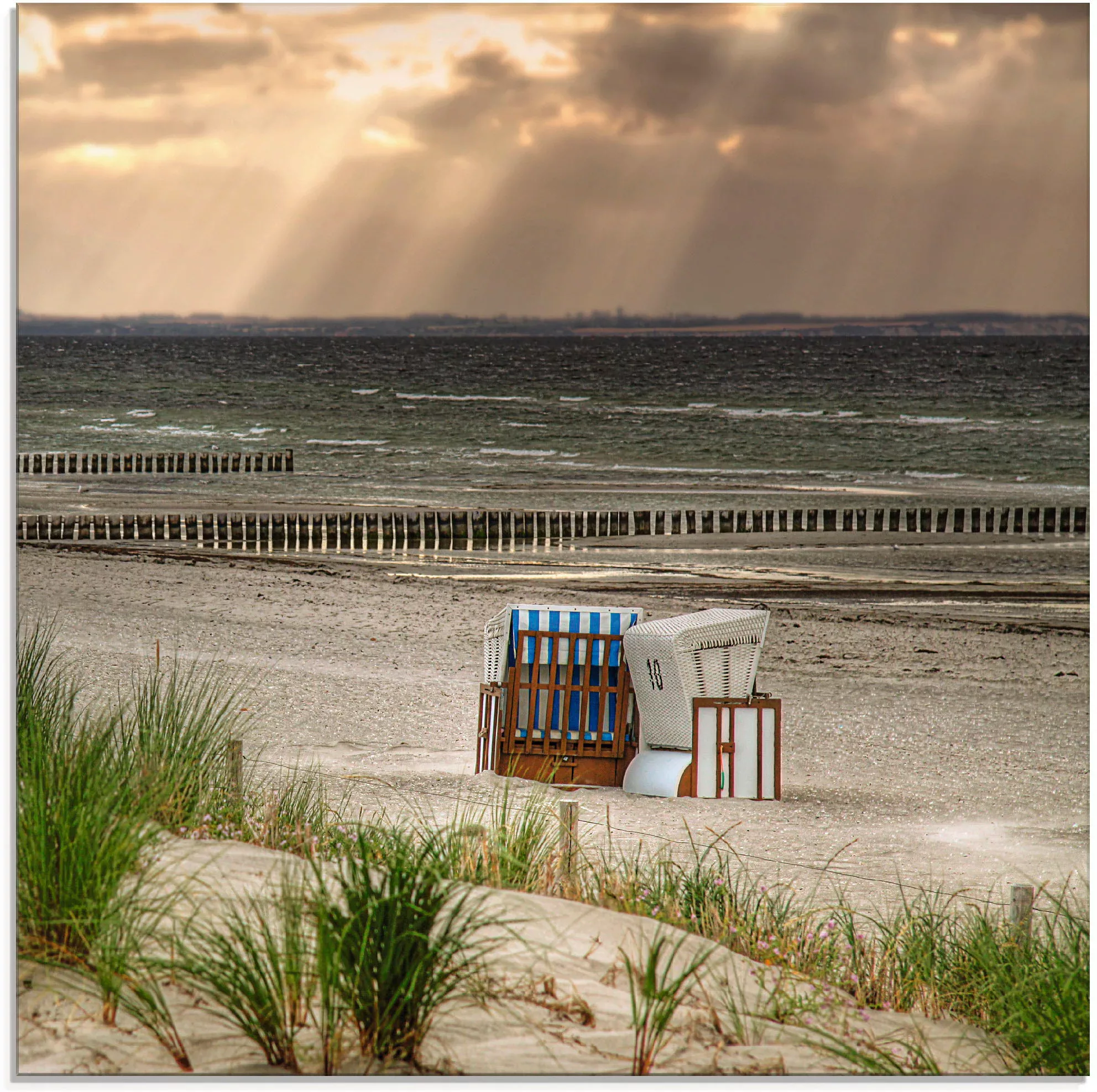 Artland Glasbild "Schwarzer Busch Strand auf Insel Poel", Strand, (1 St.) günstig online kaufen