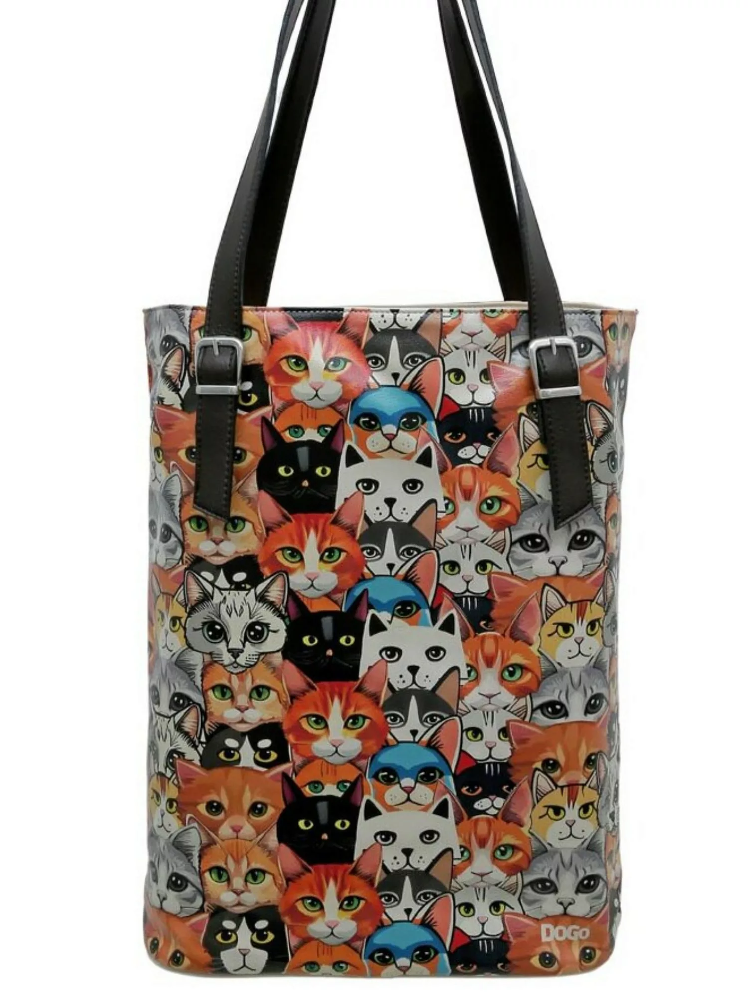 DOGO Umhängetasche "Damen Tall Bag Cat Audience Vegan Damen Handtaschen (Fa günstig online kaufen