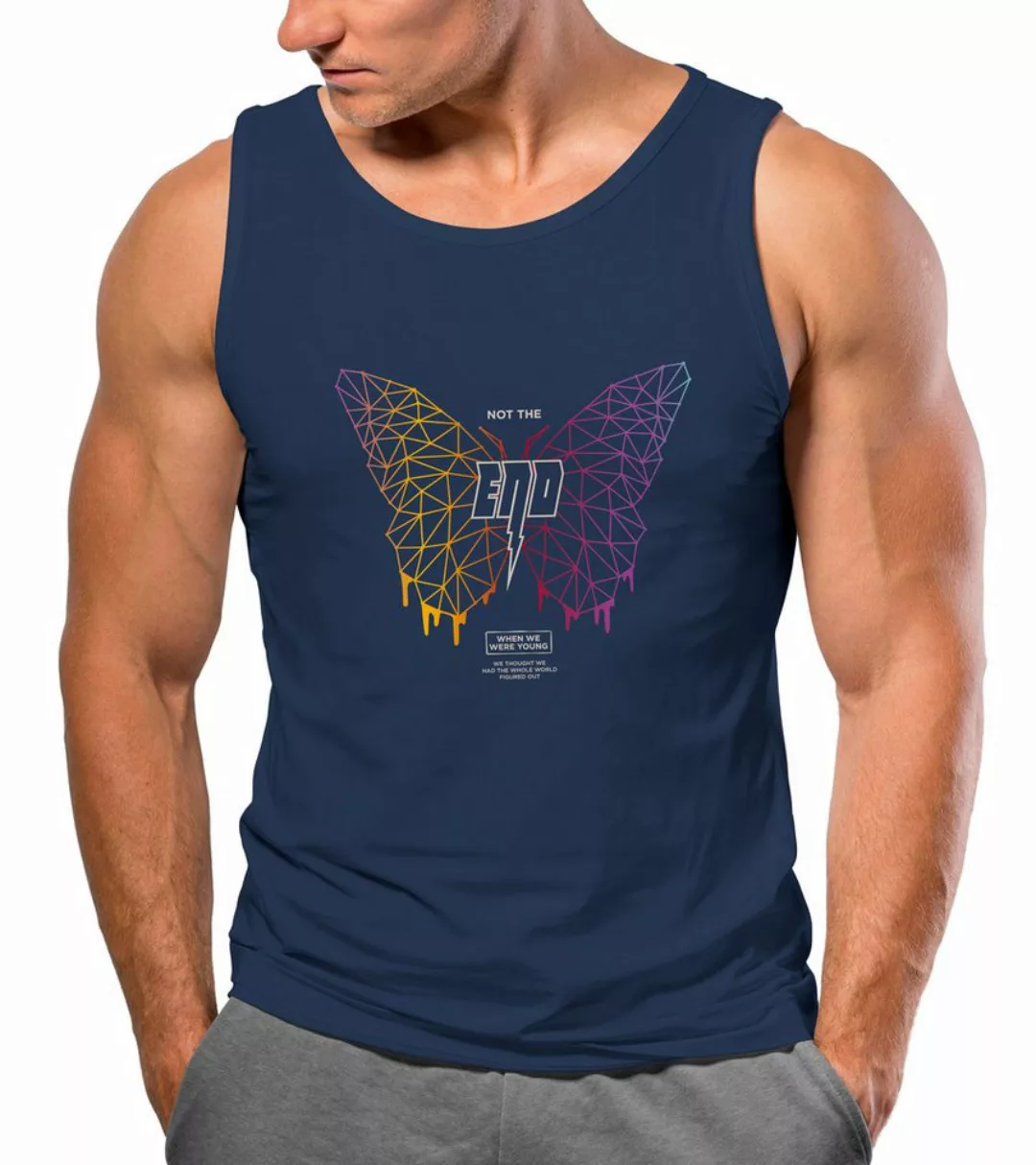 Neverless Tanktop Herren Tank-Top Print Schmetterling Geometric Design Butt günstig online kaufen