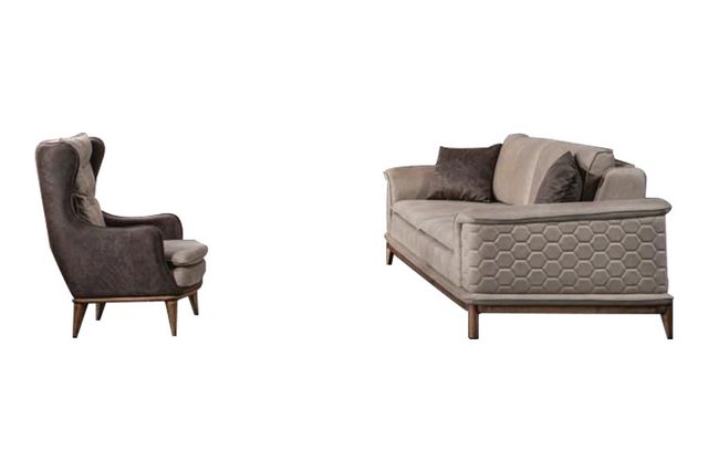 JVmoebel Sofa Luxus Sofagarnitur Sofas Sessel 3+1 Sitzer Stoff Modern Desig günstig online kaufen