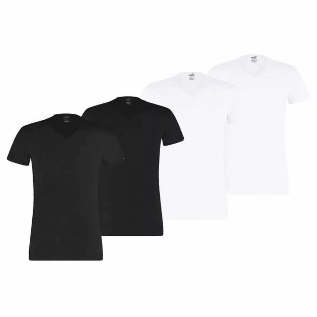 PUMA T-Shirt Herren T-Shirt, 4er Pack - Basic V-Neck günstig online kaufen