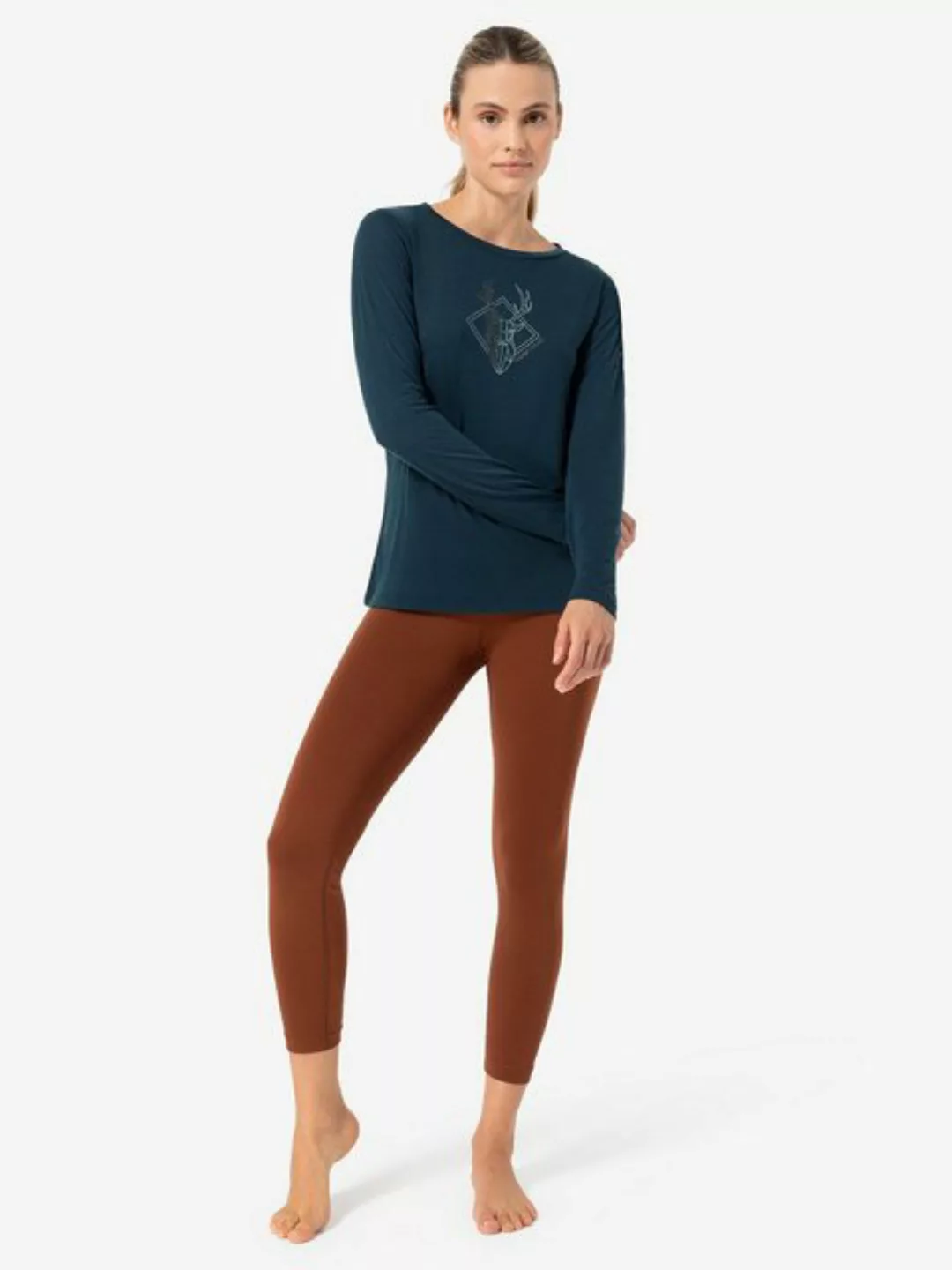 SUPER.NATURAL Sweatshirt für Damen, Merino DEER ART Tier Motiv günstig online kaufen