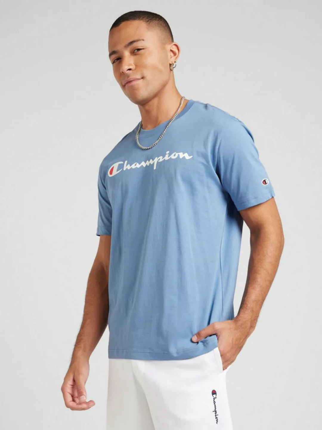 Champion Kurzarmshirt Herren Baumwoll-T-Shirt mit großem Logo - Burgunder günstig online kaufen