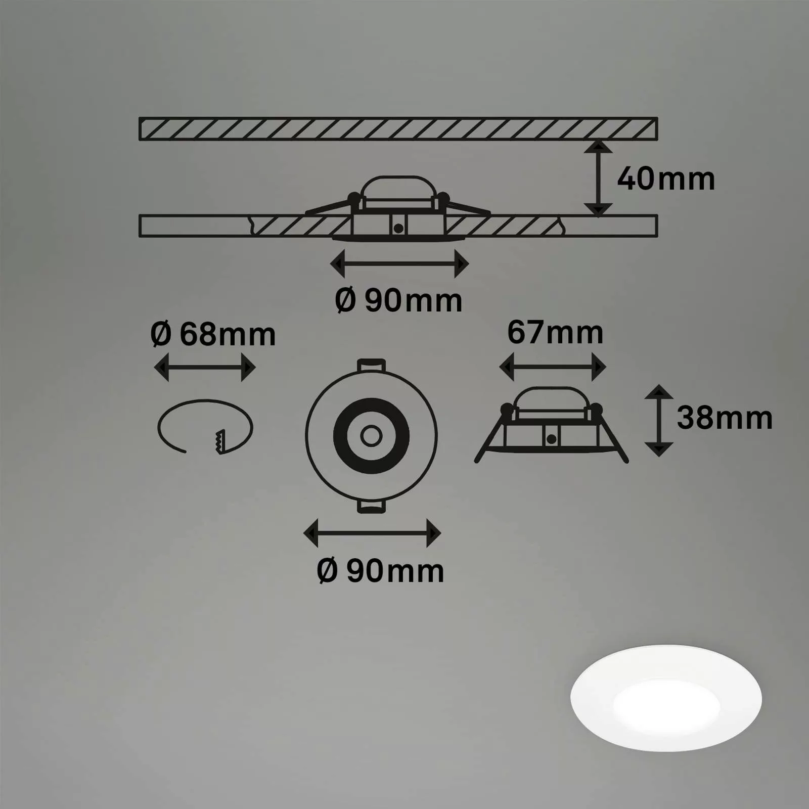 LED-Einbauspot 7598 3er-Set CTS weiß günstig online kaufen