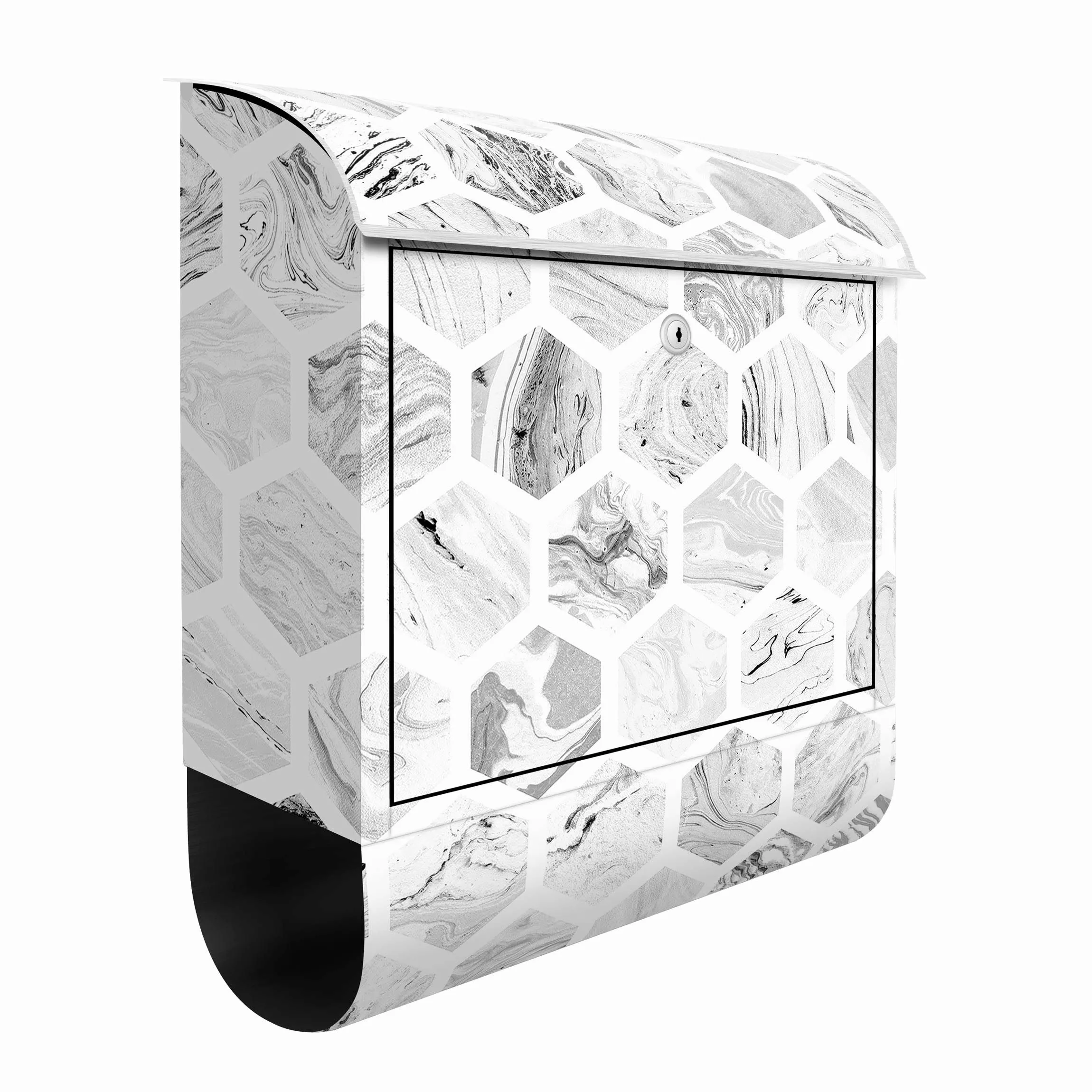 Briefkasten Marmor Hexagone in Graustufen günstig online kaufen