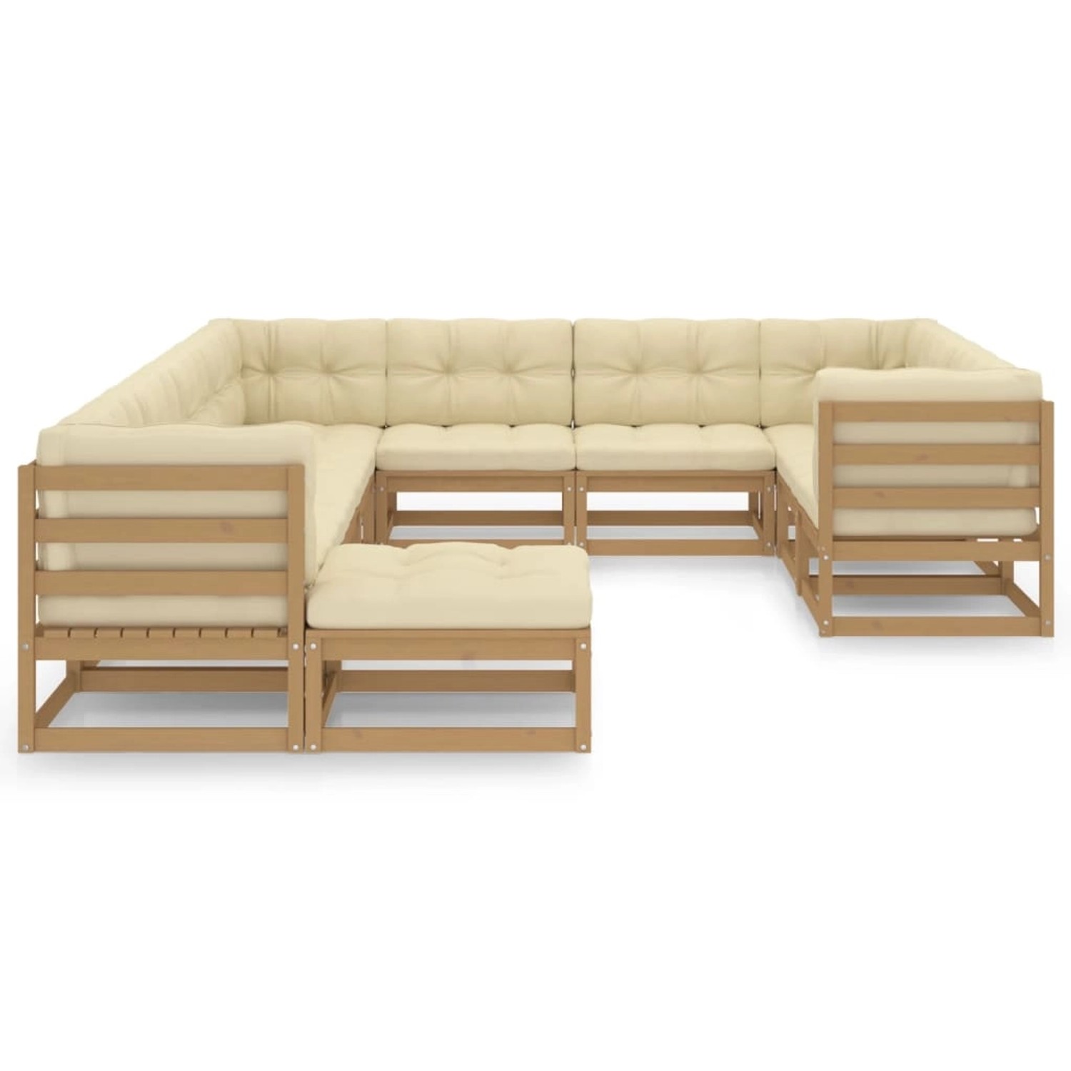 11-tlg. Garten-lounge-set Kissen Honigbraun Kiefer Massivholz günstig online kaufen