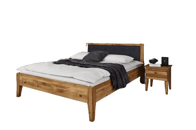 Natur24 Einzelbett Bett Sydo 9 kernbuche massiv 120x200cm mit Polsterkopfte günstig online kaufen