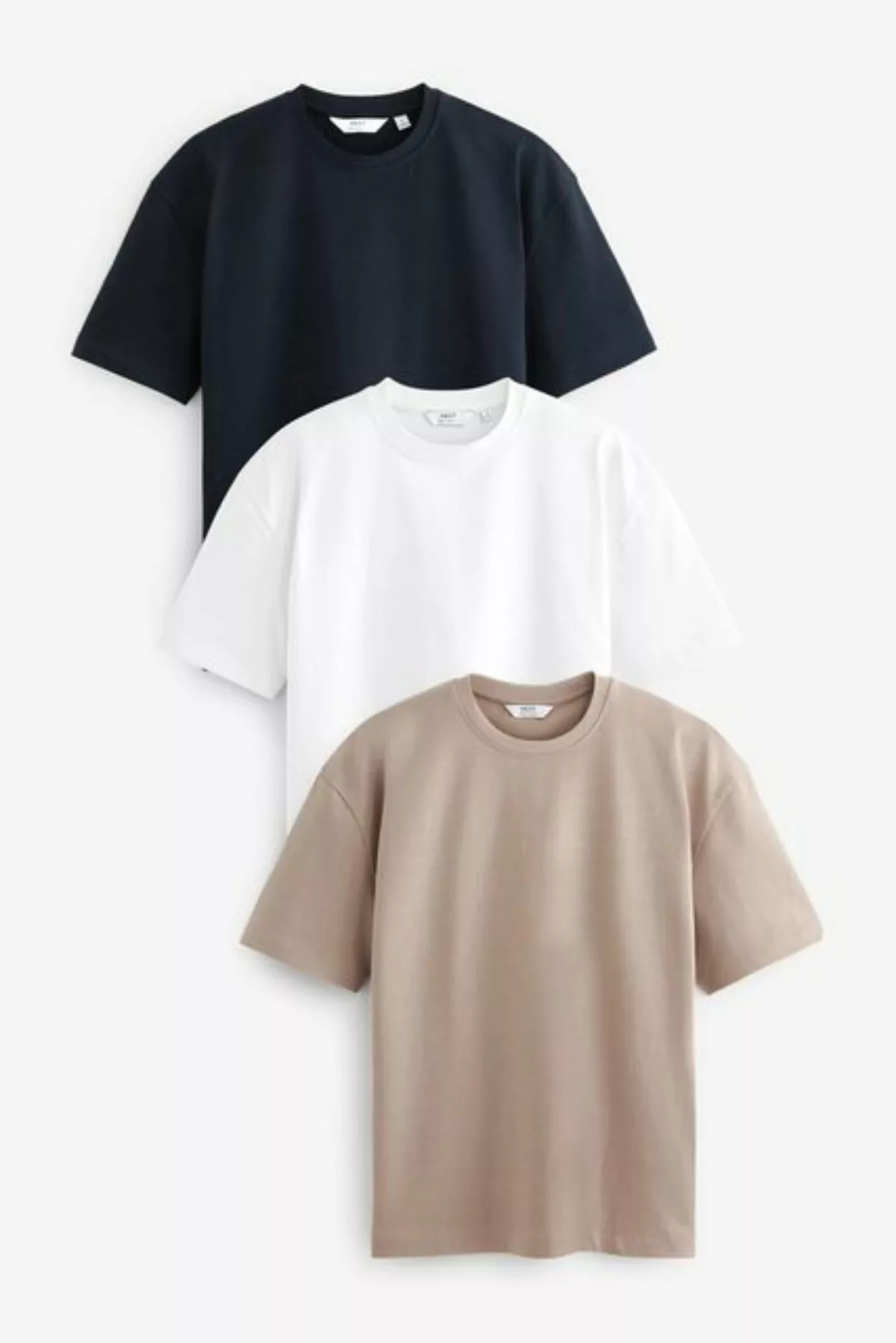 Next T-Shirt Schwere T-Shirts, 3er Pack (3-tlg) günstig online kaufen