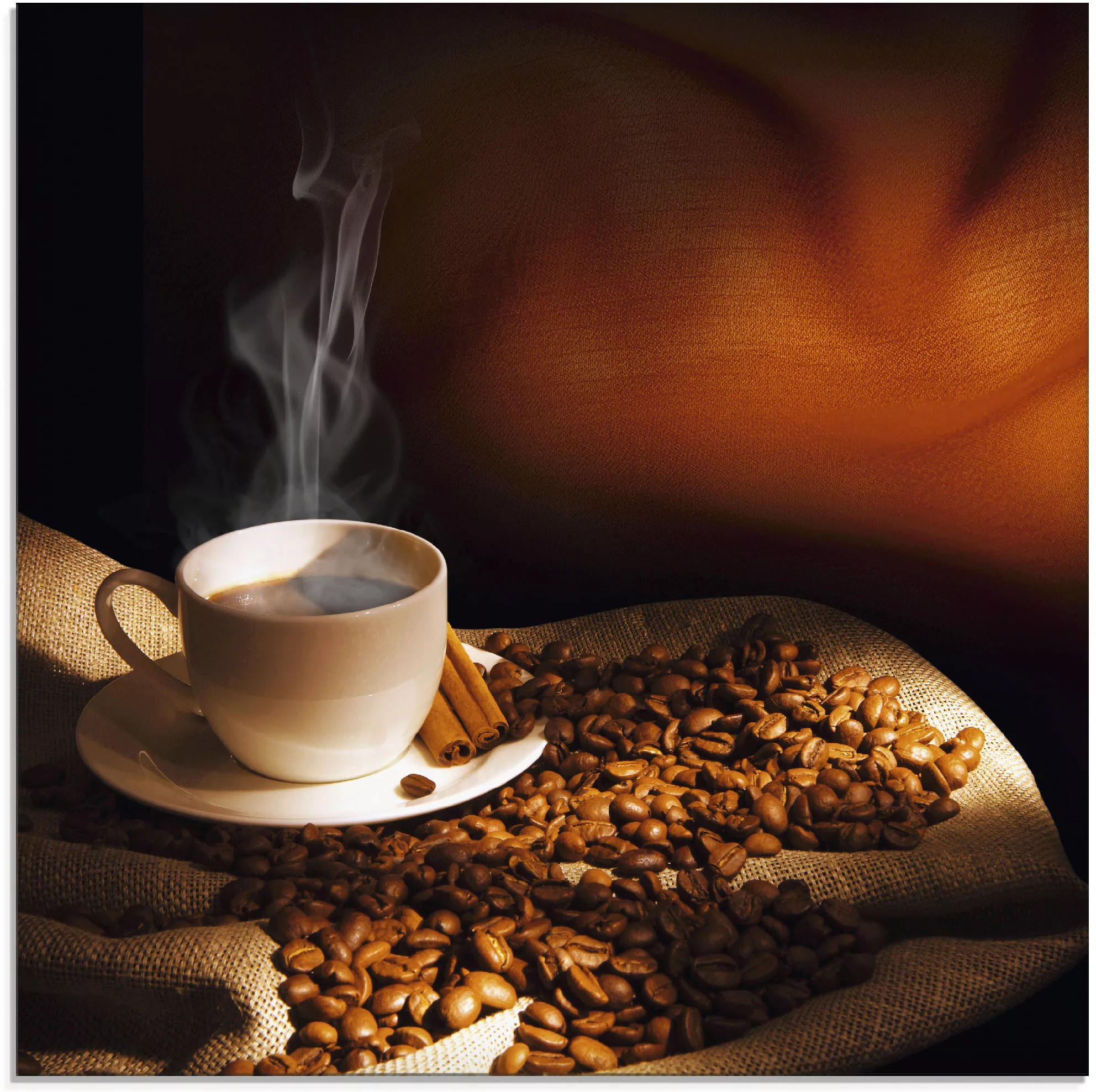 Artland Glasbild "Dampfende Tasse Kaffee", Getränke, (1 St.), in verschiede günstig online kaufen