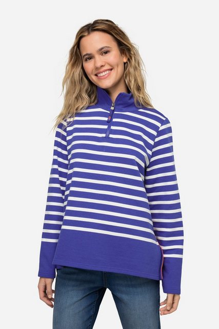 Laurasøn Sweatshirt Sweatshirt Ringel Troyerkragen Langarm günstig online kaufen