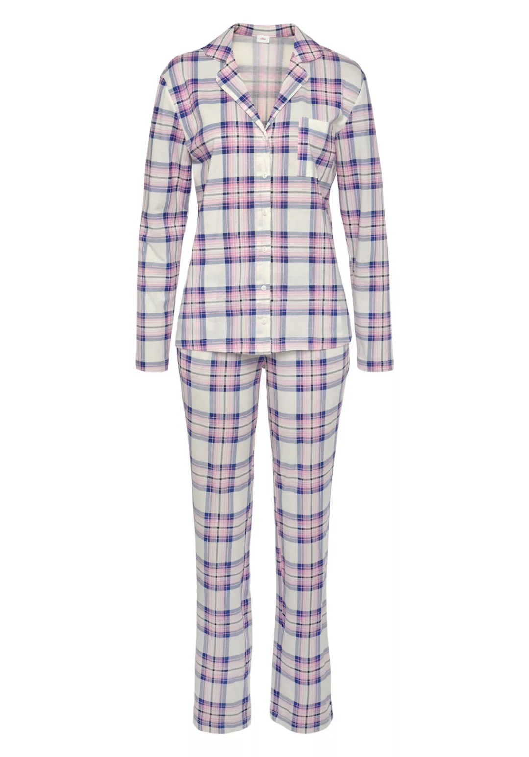 s.Oliver Pyjama, (2 tlg.), im klassischen Stil günstig online kaufen