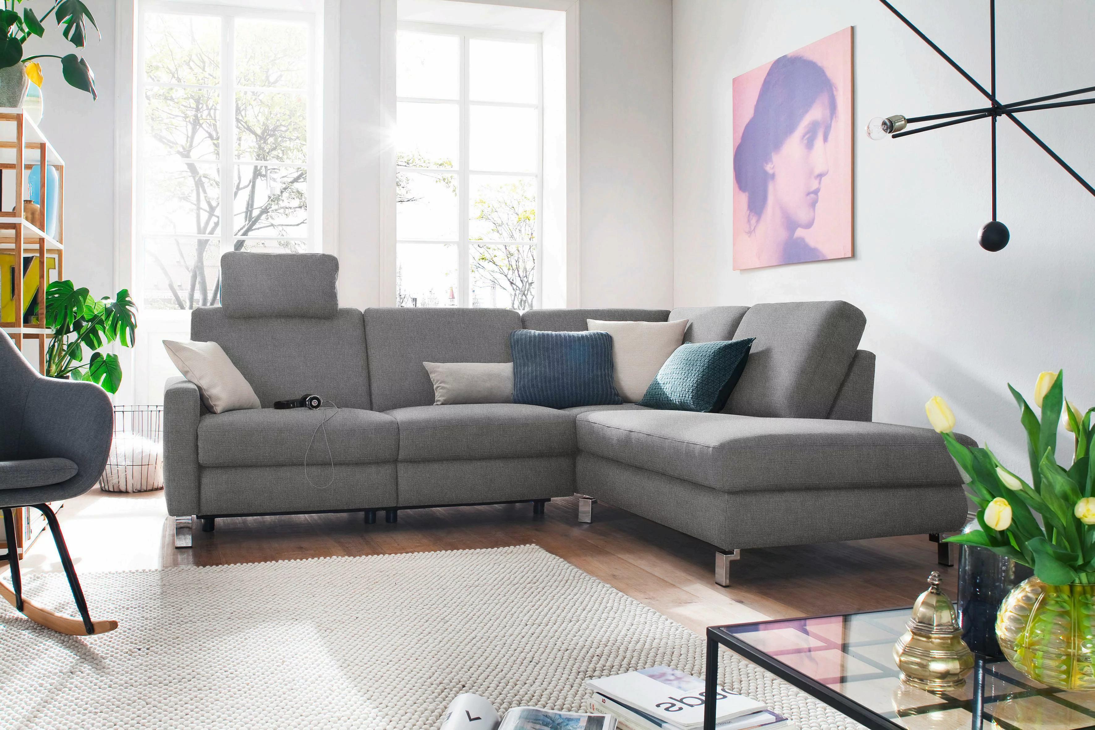 3C Candy Ecksofa "Mainau modern und elegant, mit gutem Sitzkomfort, L-Form" günstig online kaufen