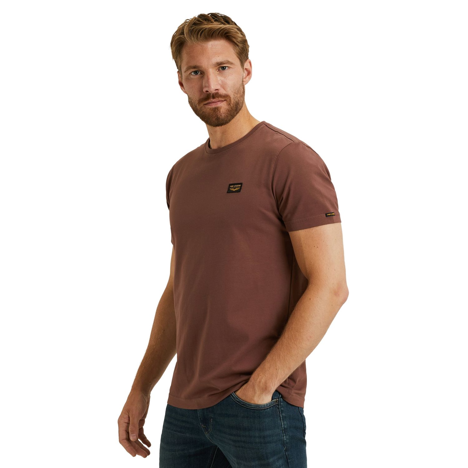 PME Legend Herren Rundhals T-Shirt SHORT SLEEVE R-NECK AMERICAN CLASSIC - R günstig online kaufen