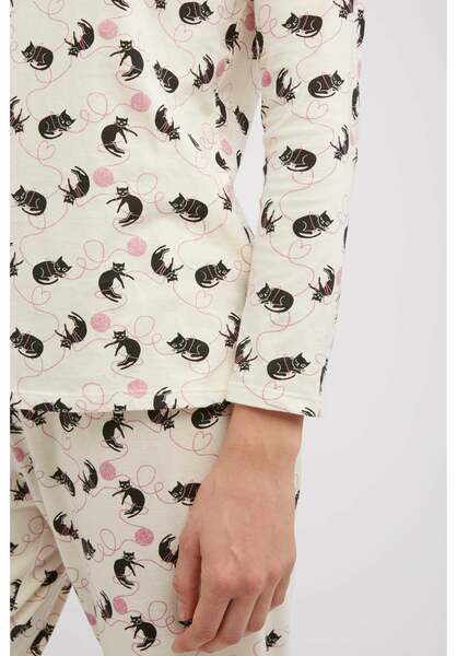 Cat Pyjama Long Sleeve Top günstig online kaufen