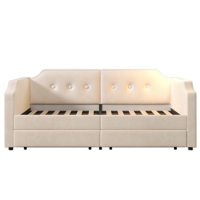 MODFU Daybett Sofa mit Unterbett (Tagesbett,Polsterbett), mit Lattenrost, 2 günstig online kaufen