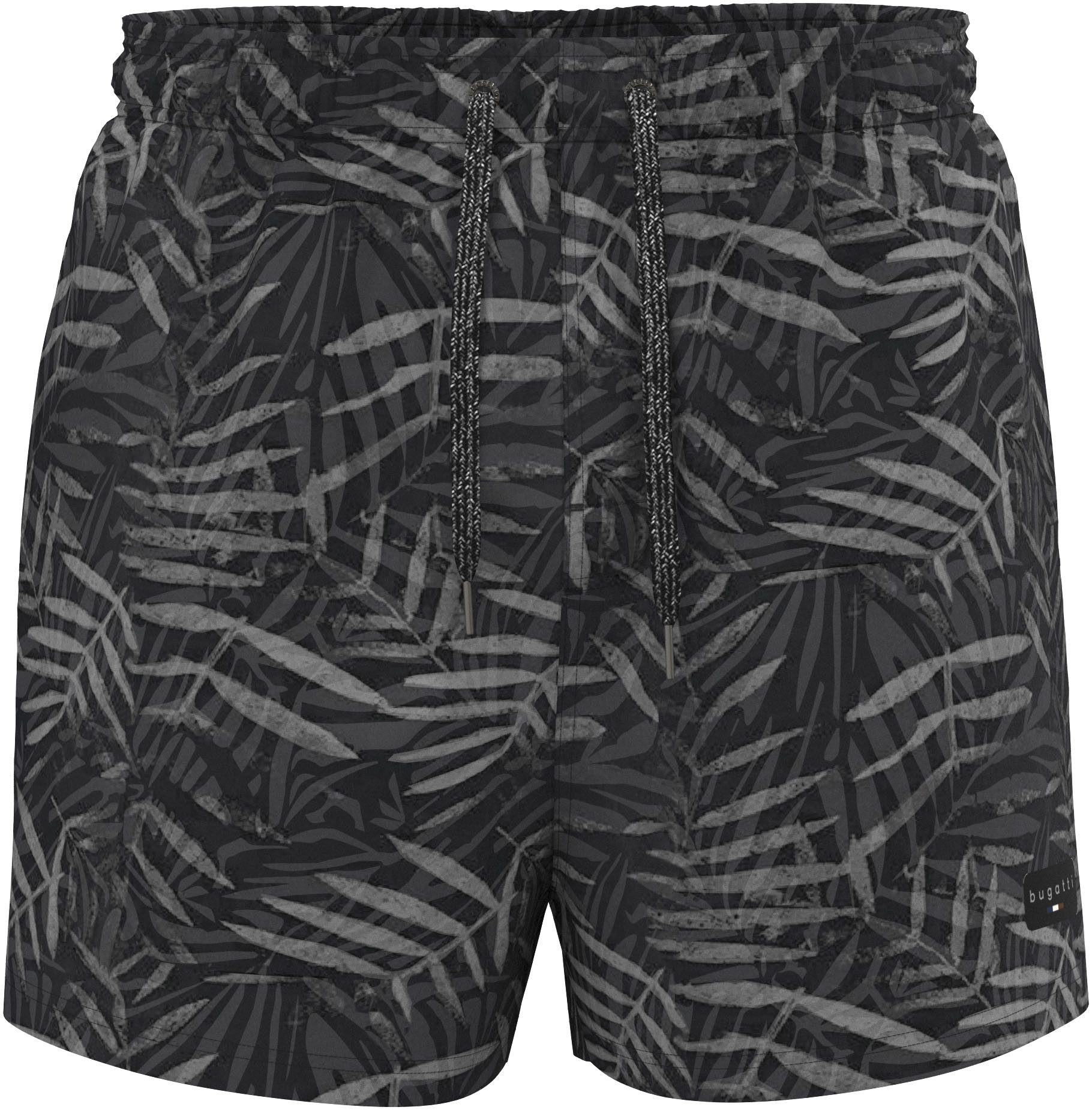 bugatti Badeshorts "Karim", Alloverprint, linkes Bein Brand Label günstig online kaufen