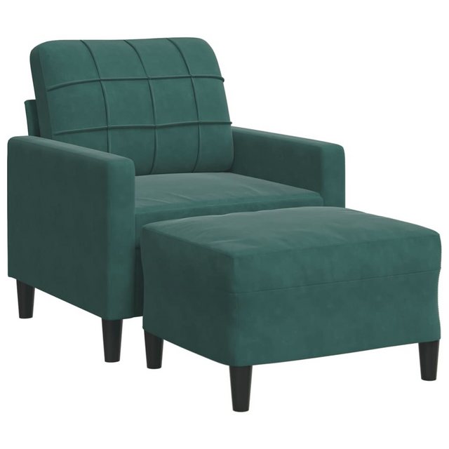 vidaXL Sofa Sessel mit Hocker Dunkelgrün 60 cm Samt günstig online kaufen