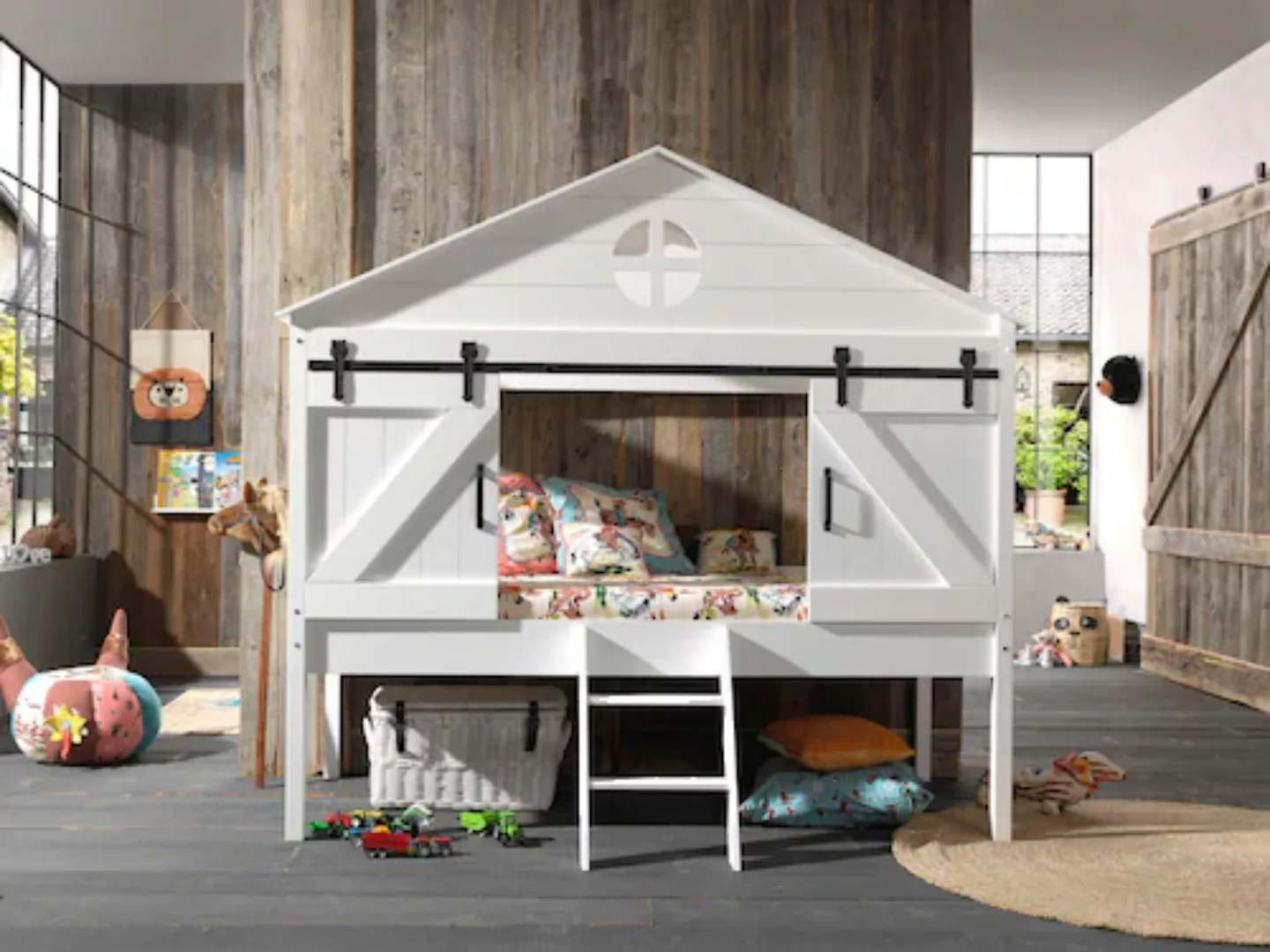 Vipack Kinderbett "Barnie", (Made in Europe), Hausbett, Einzelbett günstig online kaufen