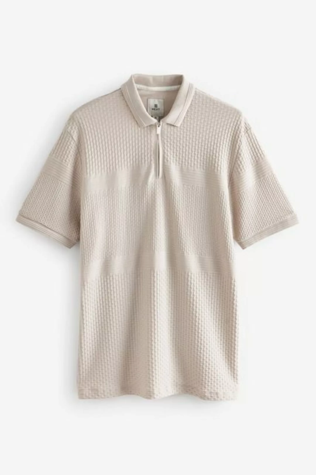 Next Poloshirt Strukturiertes Poloshirt in Blockfarben (1-tlg) günstig online kaufen