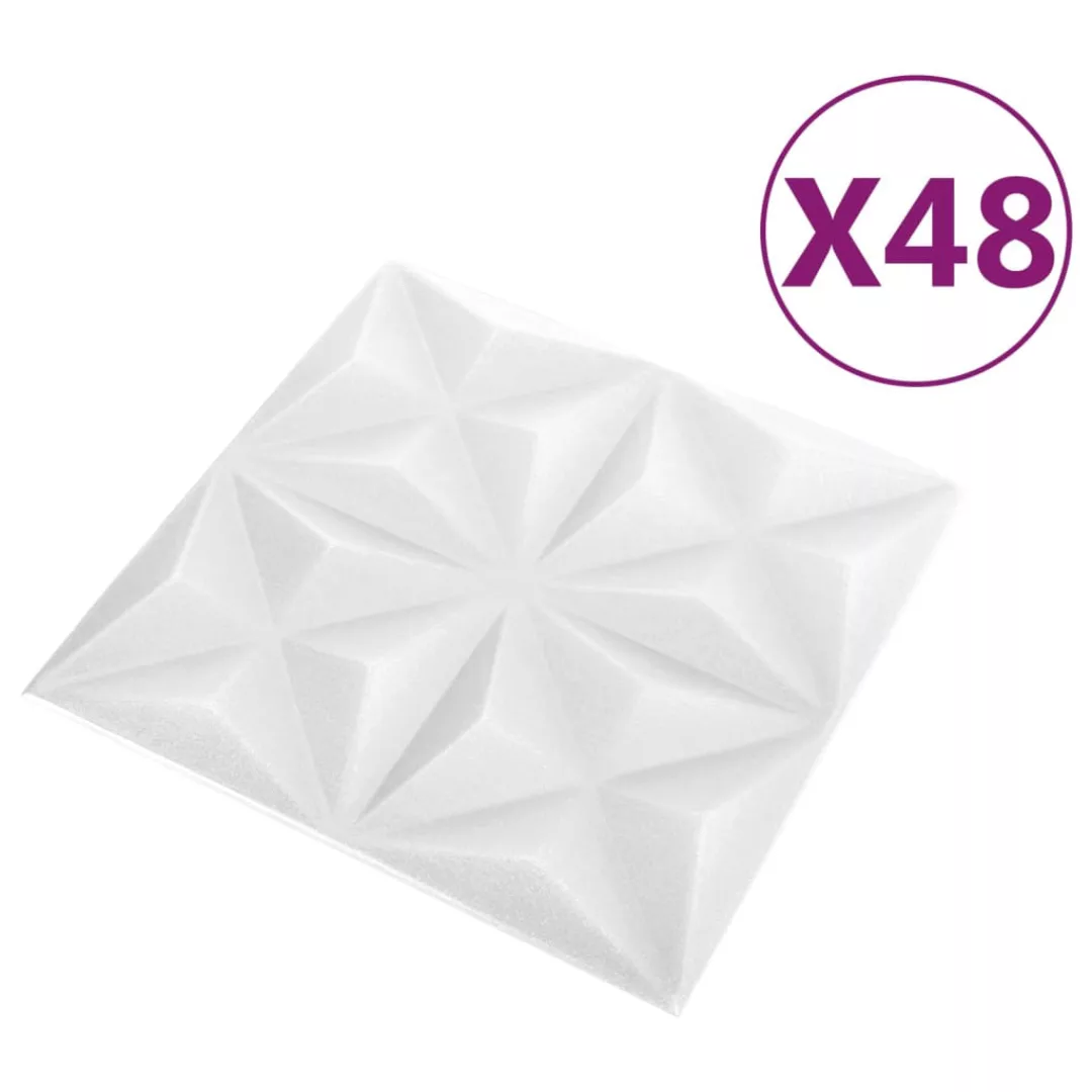 Vidaxl 3d-wandpaneele 48 Stk. 50x50 Cm Origami-weiß 12 M² günstig online kaufen