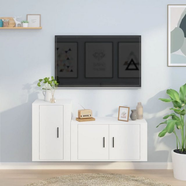Vidaxl 2-tlg. Tv-schrank-set Weiß Holzwerkstoff günstig online kaufen