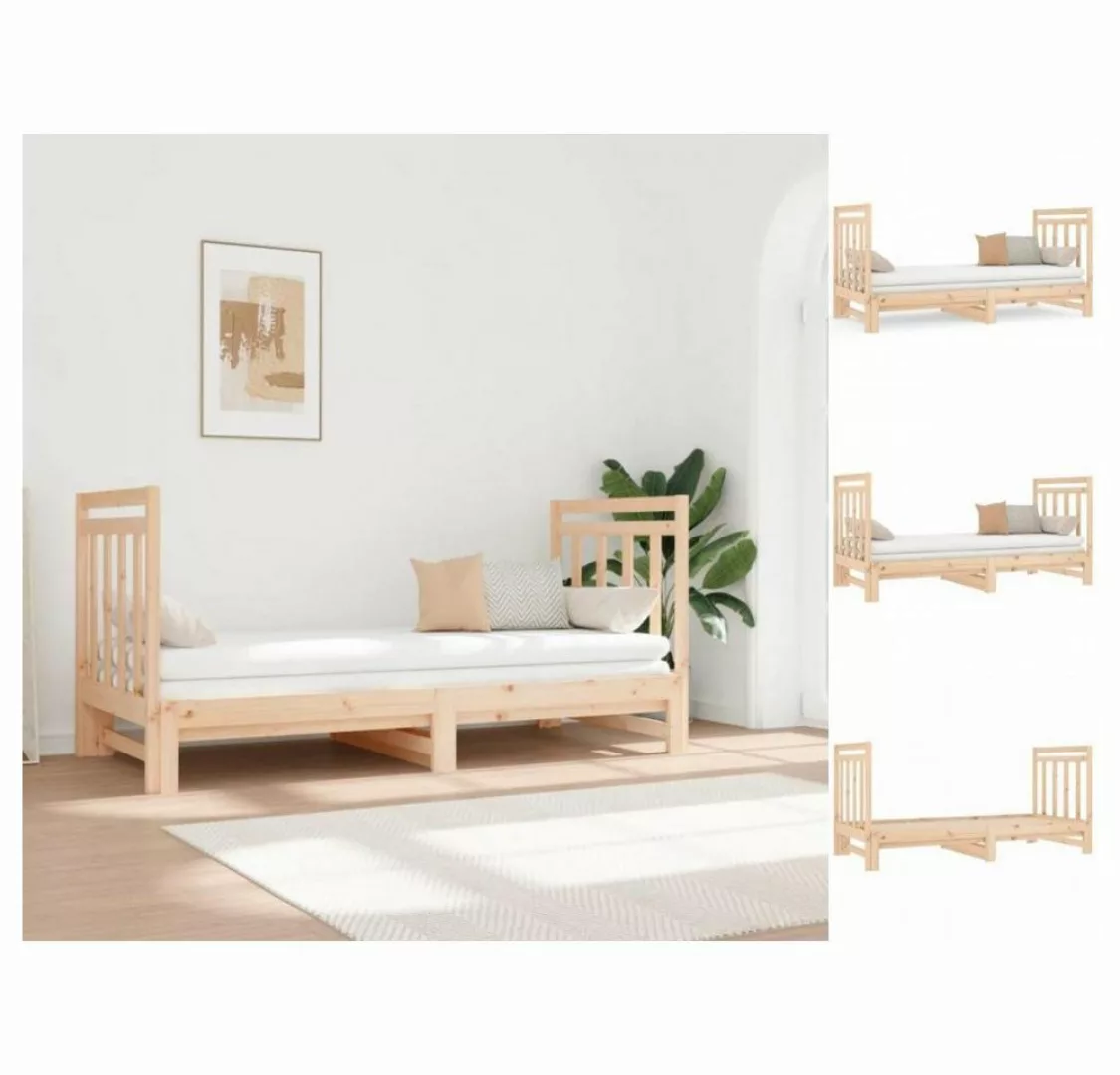 vidaXL Gästebett Gästebett Tagesbett Ausziehbar 2x90x190 cm Massivholz Kief günstig online kaufen