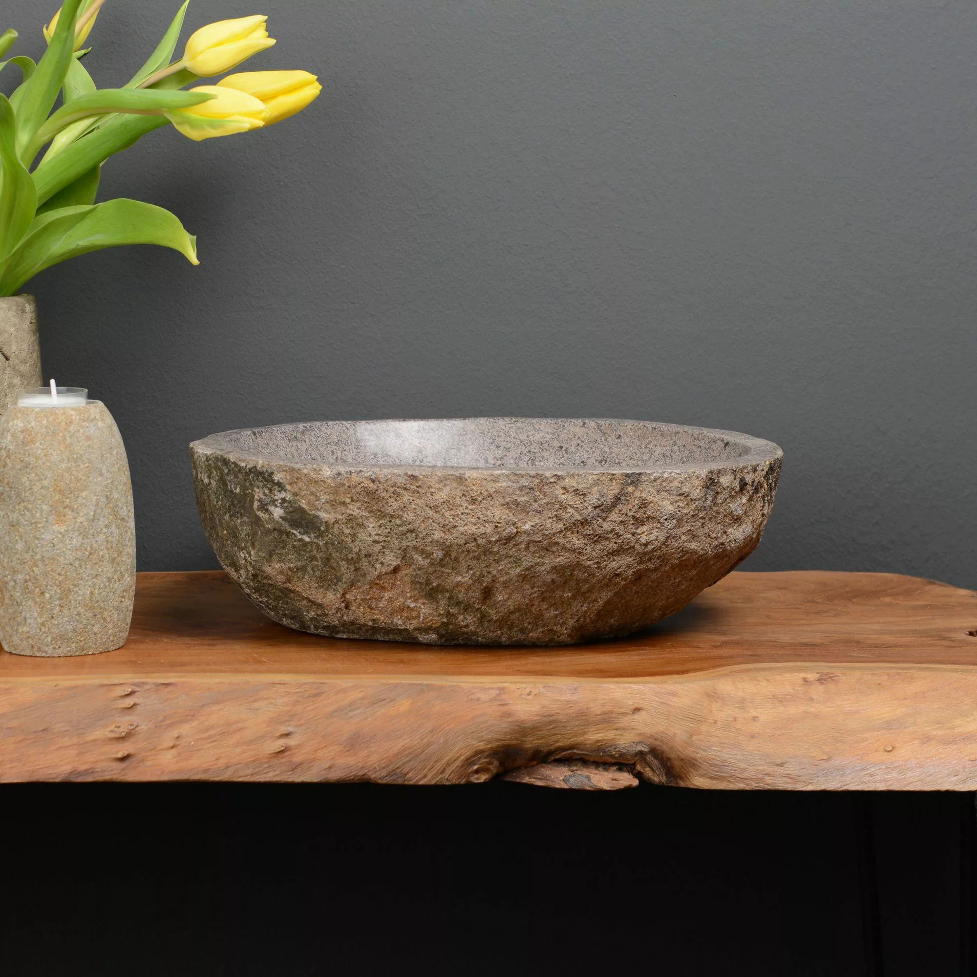 wohnfreuden Dekoschale Naturstein Schale grau innen günstig online kaufen