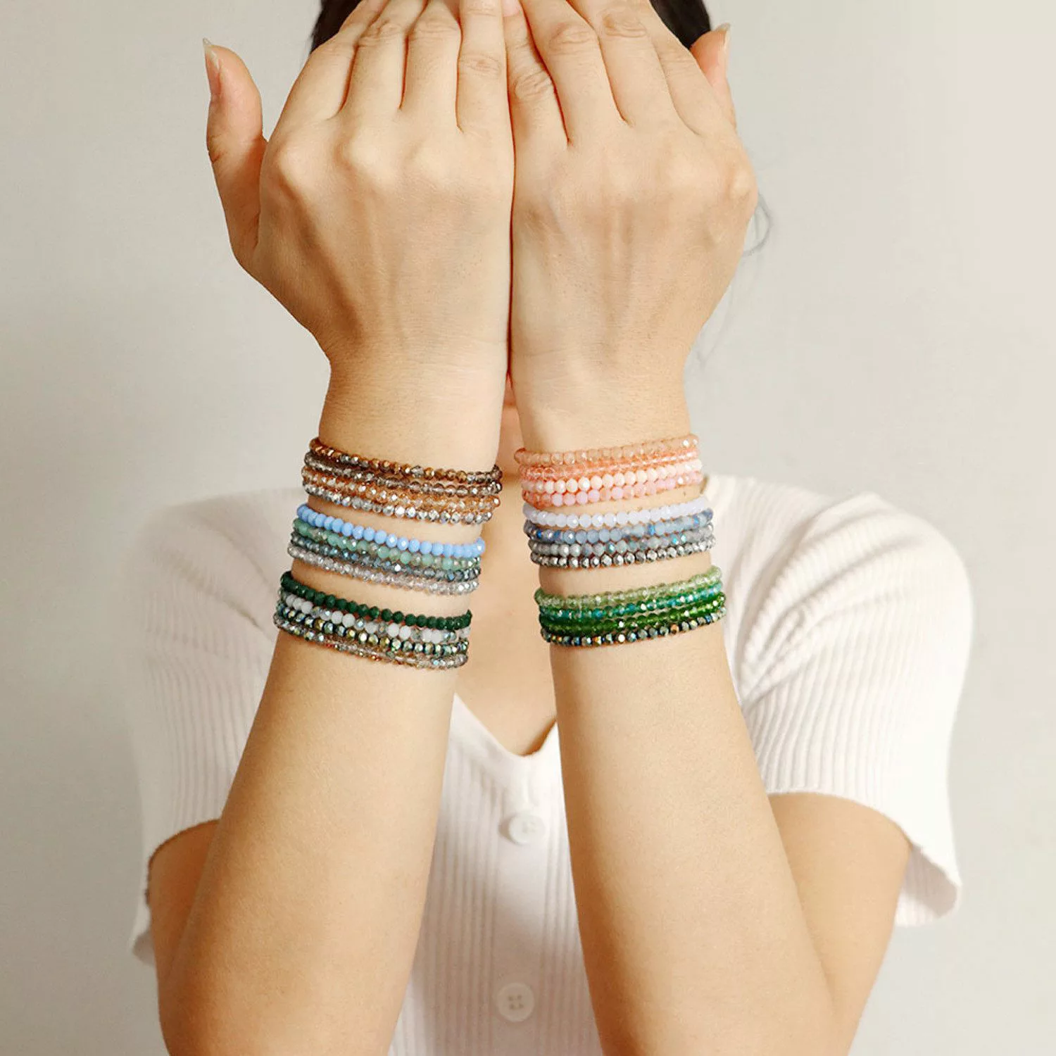 KARMA Armband Set Damenarmband Glasperlen 4er günstig online kaufen