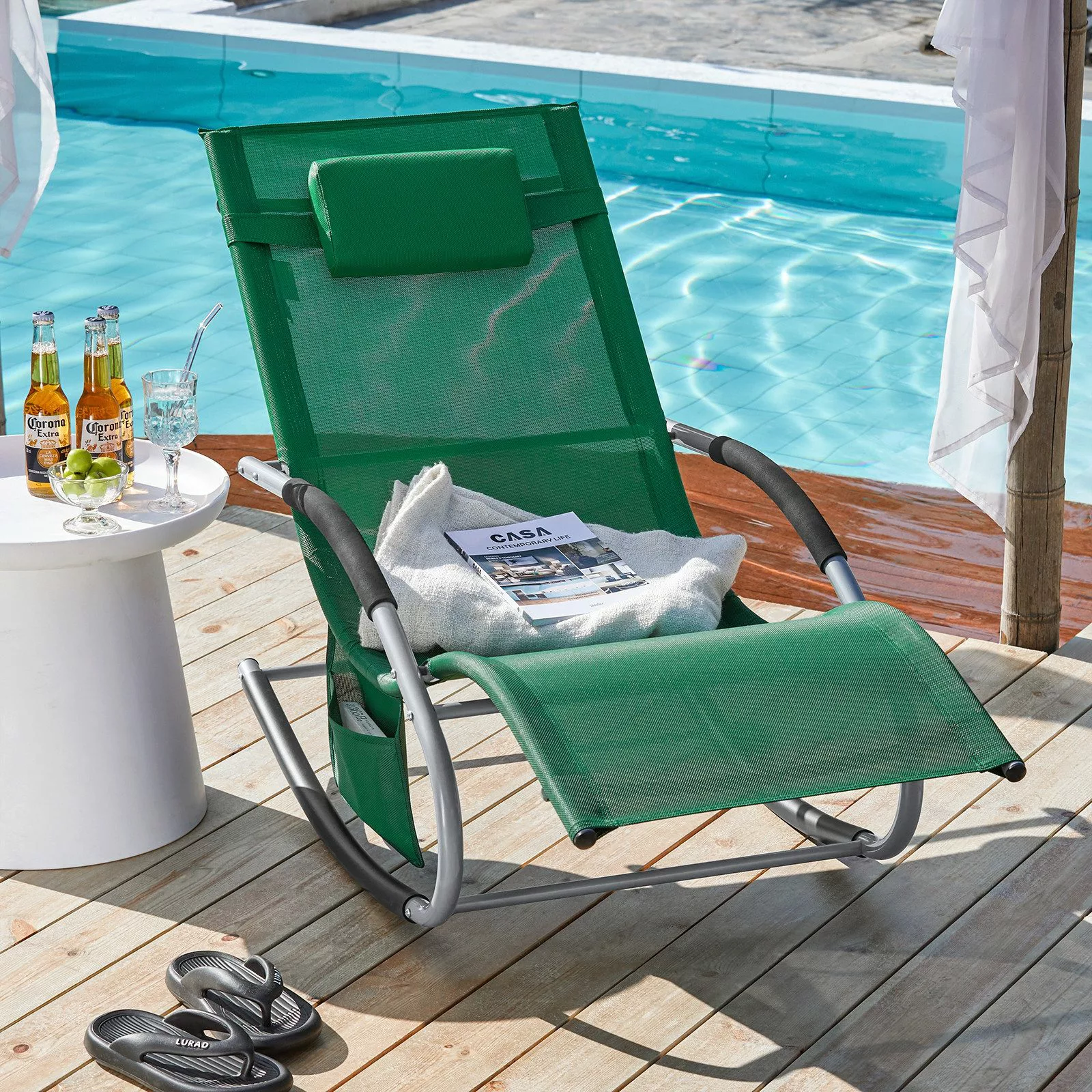 SoBuy Gartenliege OGS28, Sonnenliege mit Kopfkissen günstig online kaufen
