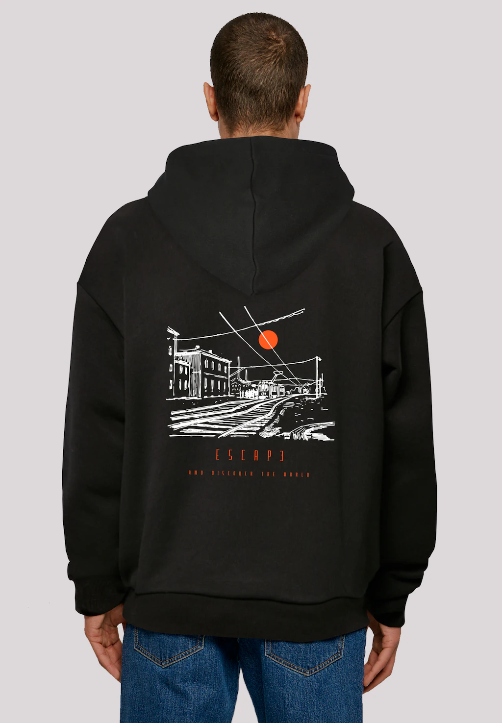 F4NT4STIC Kapuzenpullover "Escape Discover the World Town Train Station", P günstig online kaufen
