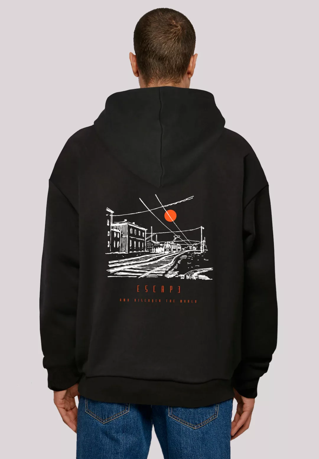 F4NT4STIC Kapuzenpullover "Escape Discover the World Town Train Station", P günstig online kaufen