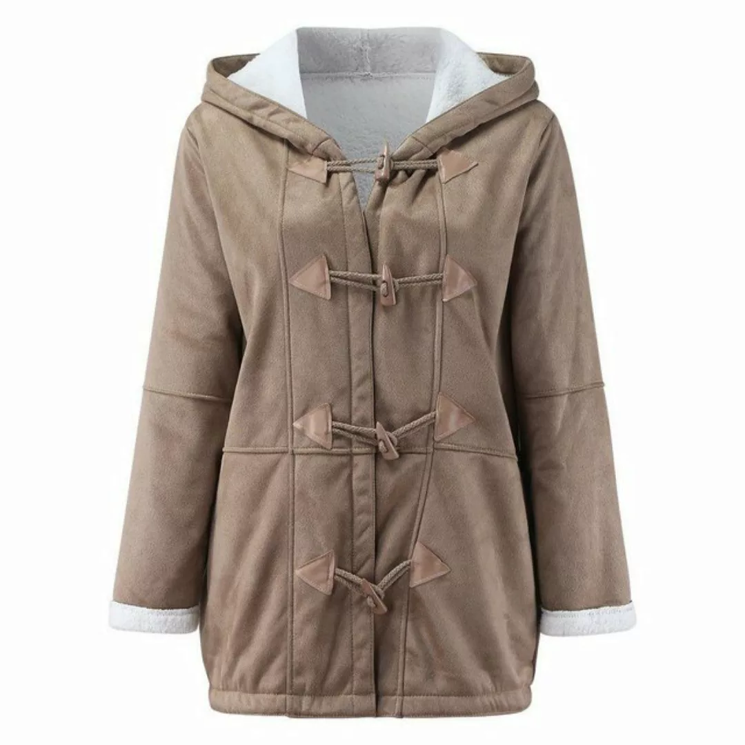 RUZU UG Winterjacke Mittellanges Damen Windbreaker Mantel warmem Oberteil D günstig online kaufen