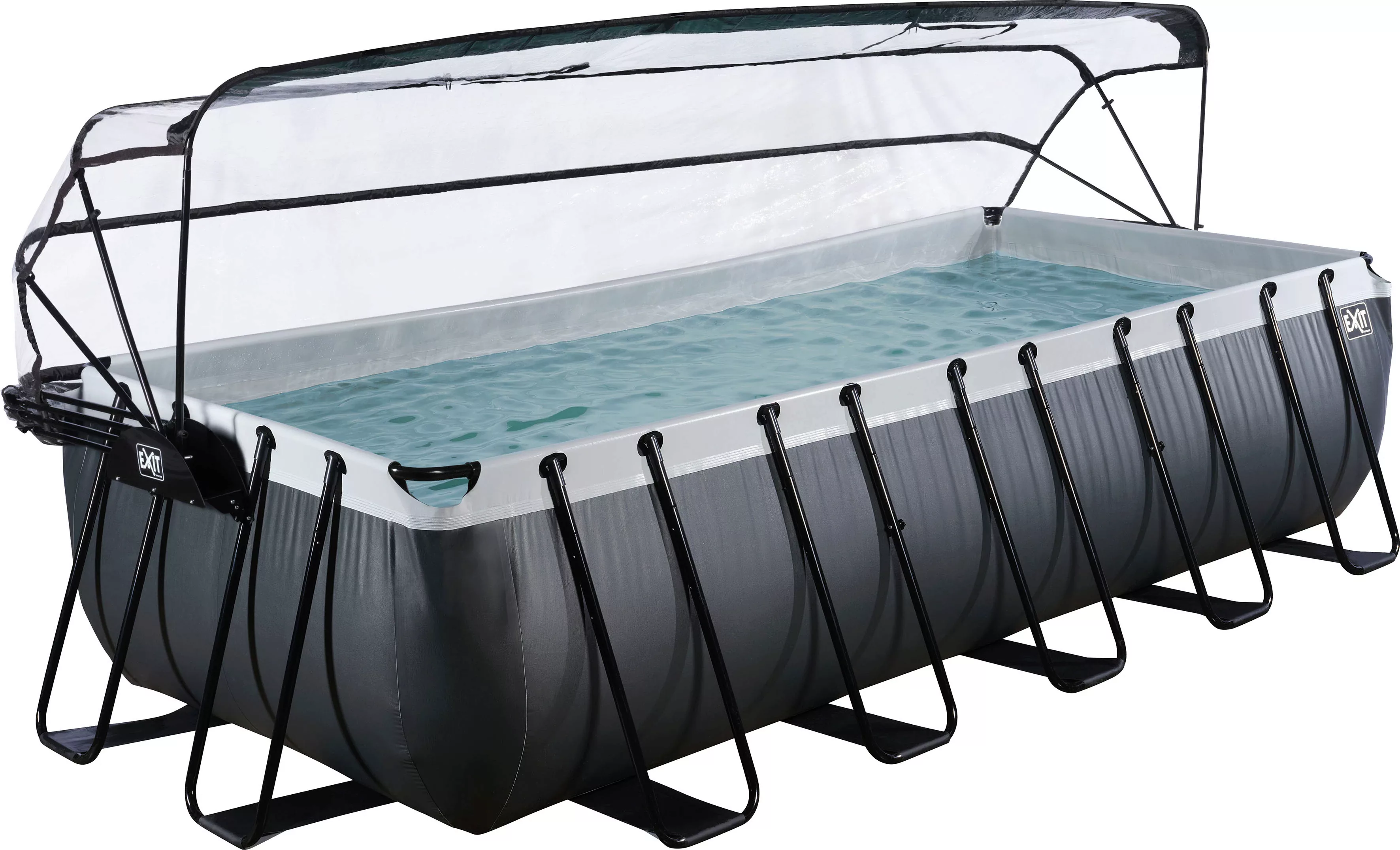 Exit Black Leather Pool Schwarz 540x250x122 cm Sandfilterp., Abdeckung, Wär günstig online kaufen