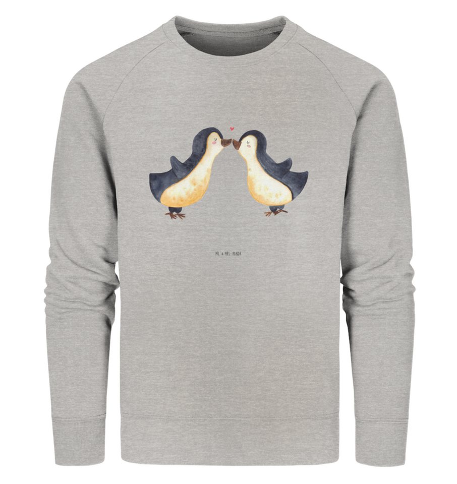 Mr. & Mrs. Panda Longpullover Größe S Pinguine Kuss - Heather Grey - Gesche günstig online kaufen