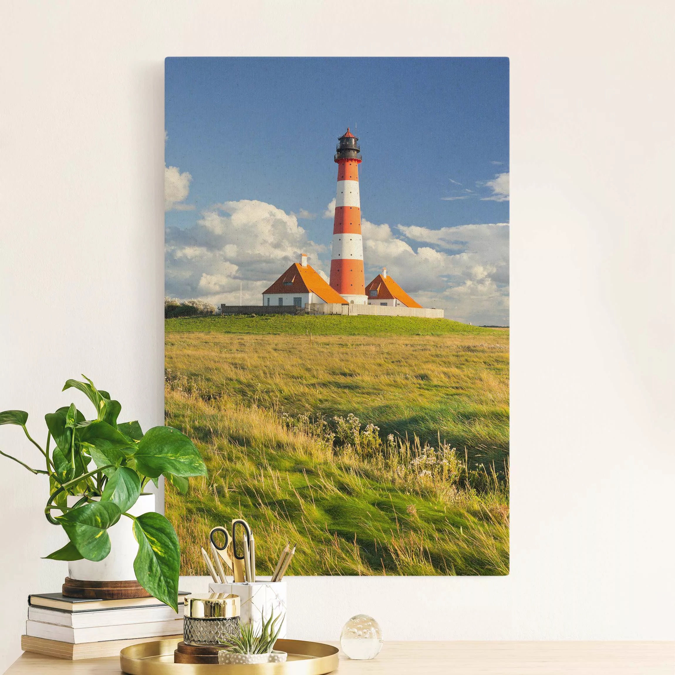 Leinwandbild auf Naturcanvas Leuchtturm in Schleswig-Holstein günstig online kaufen