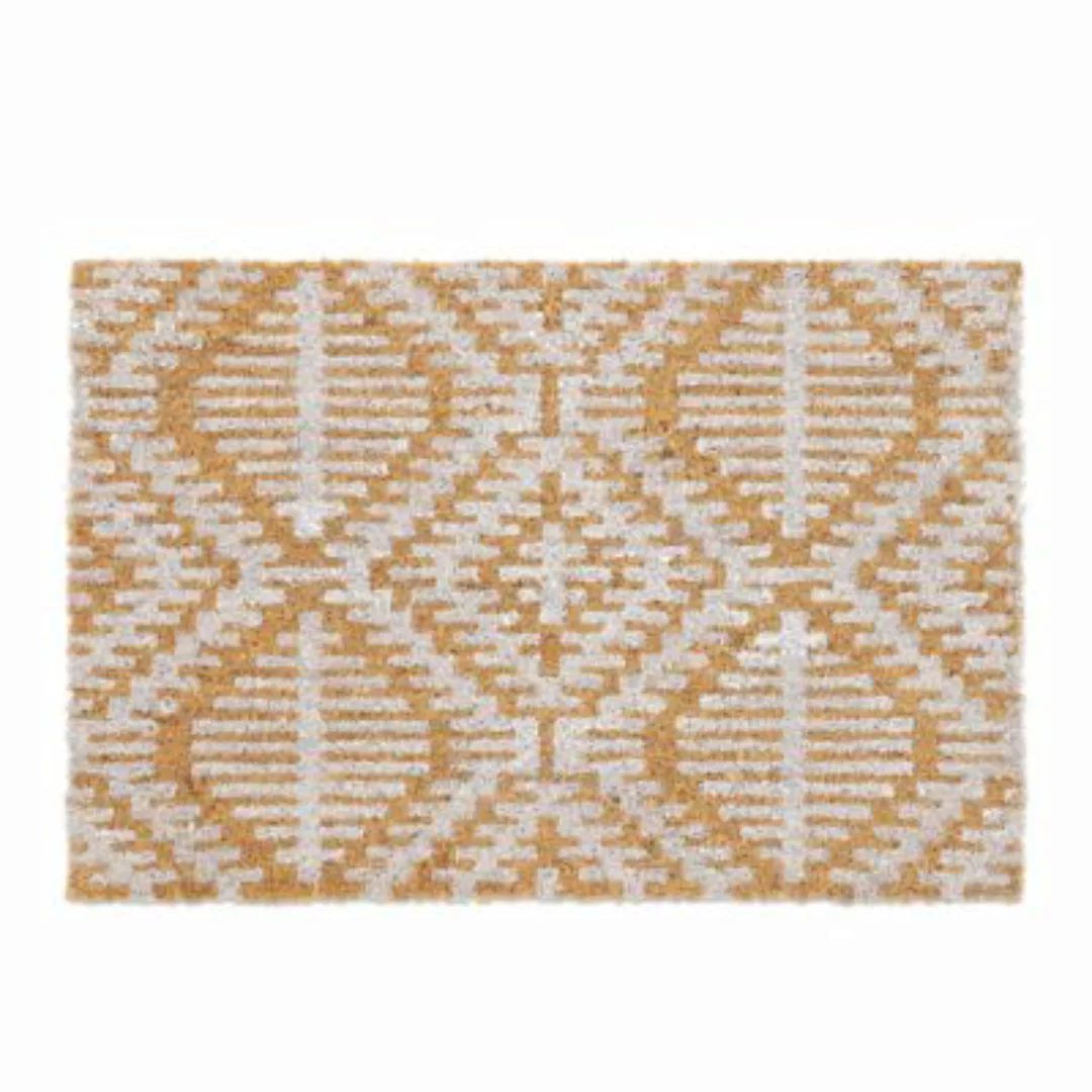 relaxdays Kokos Fußmatte mit geometrischem Muster natur/weiß günstig online kaufen
