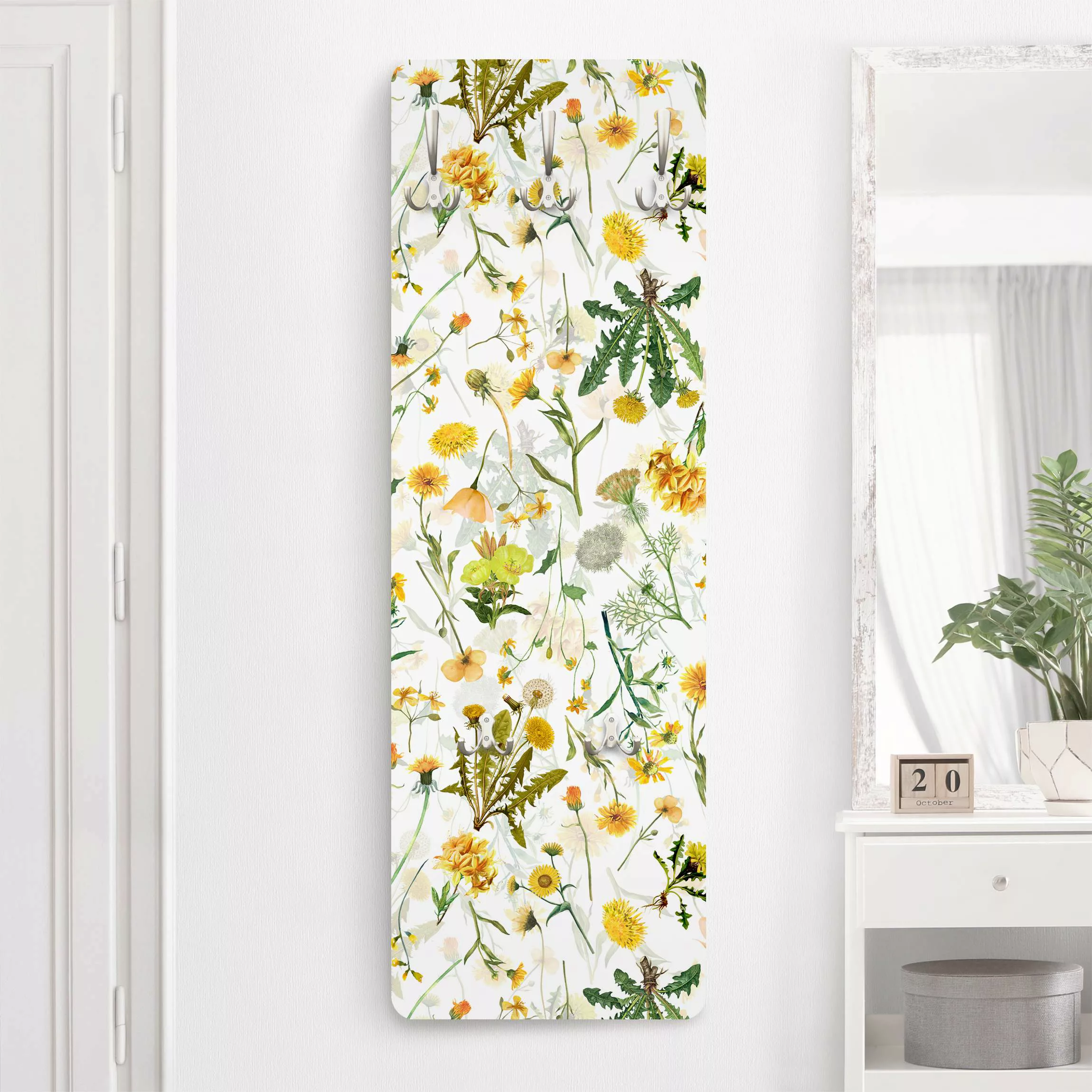 Wandgarderobe Gelbe Wildblumen günstig online kaufen