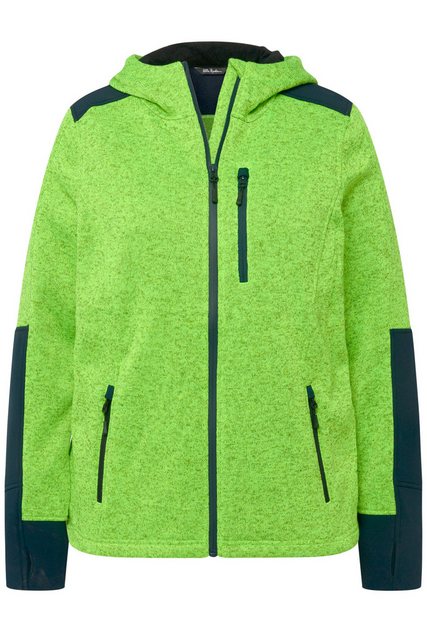 Ulla Popken Sweatjacke Fleecejacke Reflektordruck Kapuze Daumenloch günstig online kaufen