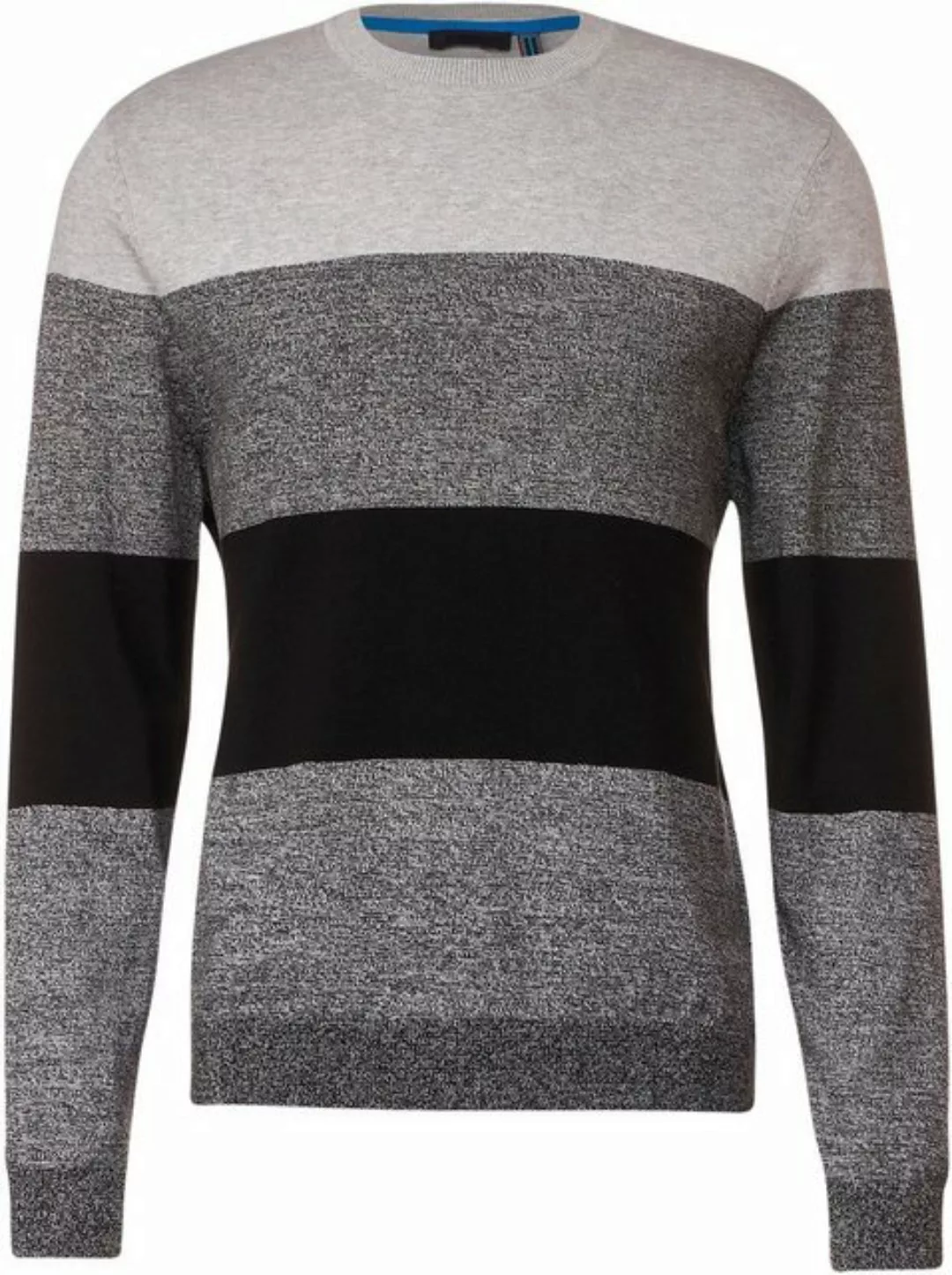 STREET ONE MEN Strickpullover mit mehrfarbigen Blockstreifen günstig online kaufen