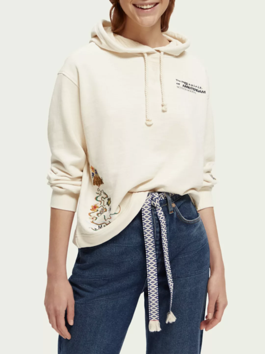 Scotch & Soda Kurzer Hoodie aus Bio-Baumwolle mit Artwork günstig online kaufen