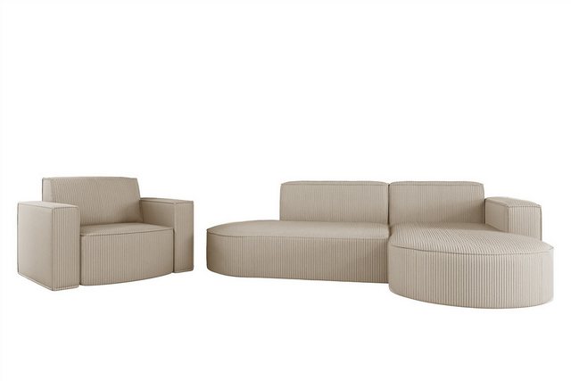 Fun Möbel Polstergarnitur Sofaset Designerecksofa PALMA XS plus Sessel in S günstig online kaufen