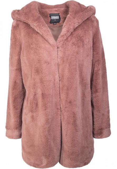 URBAN CLASSICS Fellimitatmantel TB2375 - Ladies Hooded Teddy Coat darkrose günstig online kaufen