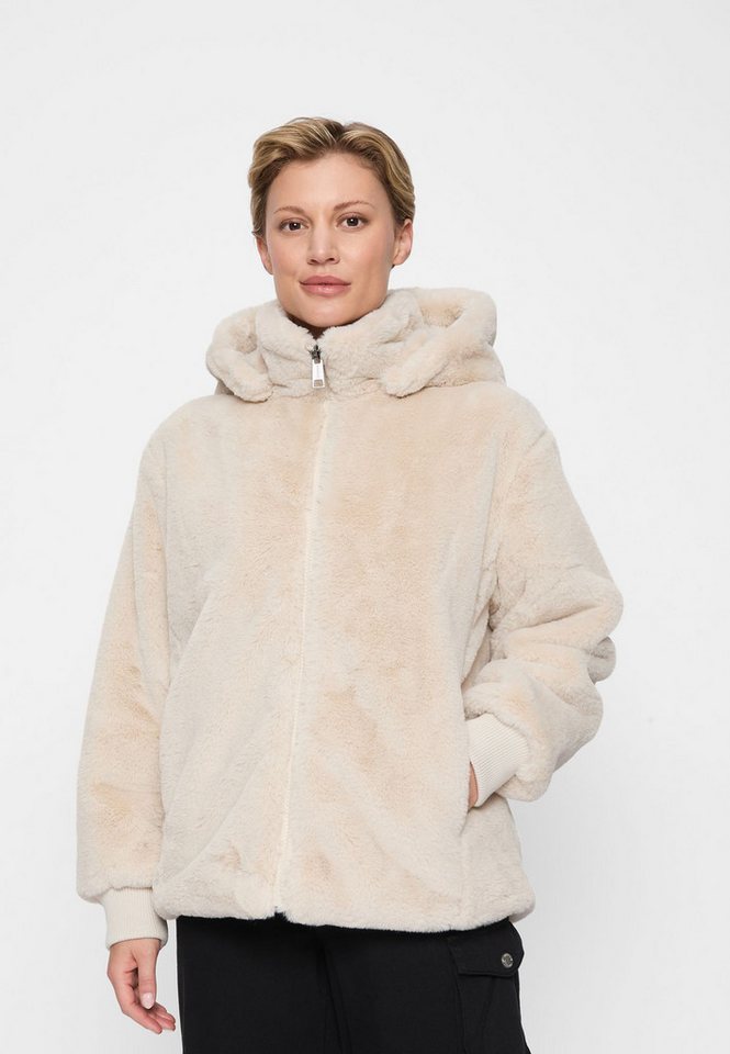 COVERED Fellimitatjacke L60362CO abnehmbare Kapuze mit Knöpfen, innenliegen günstig online kaufen