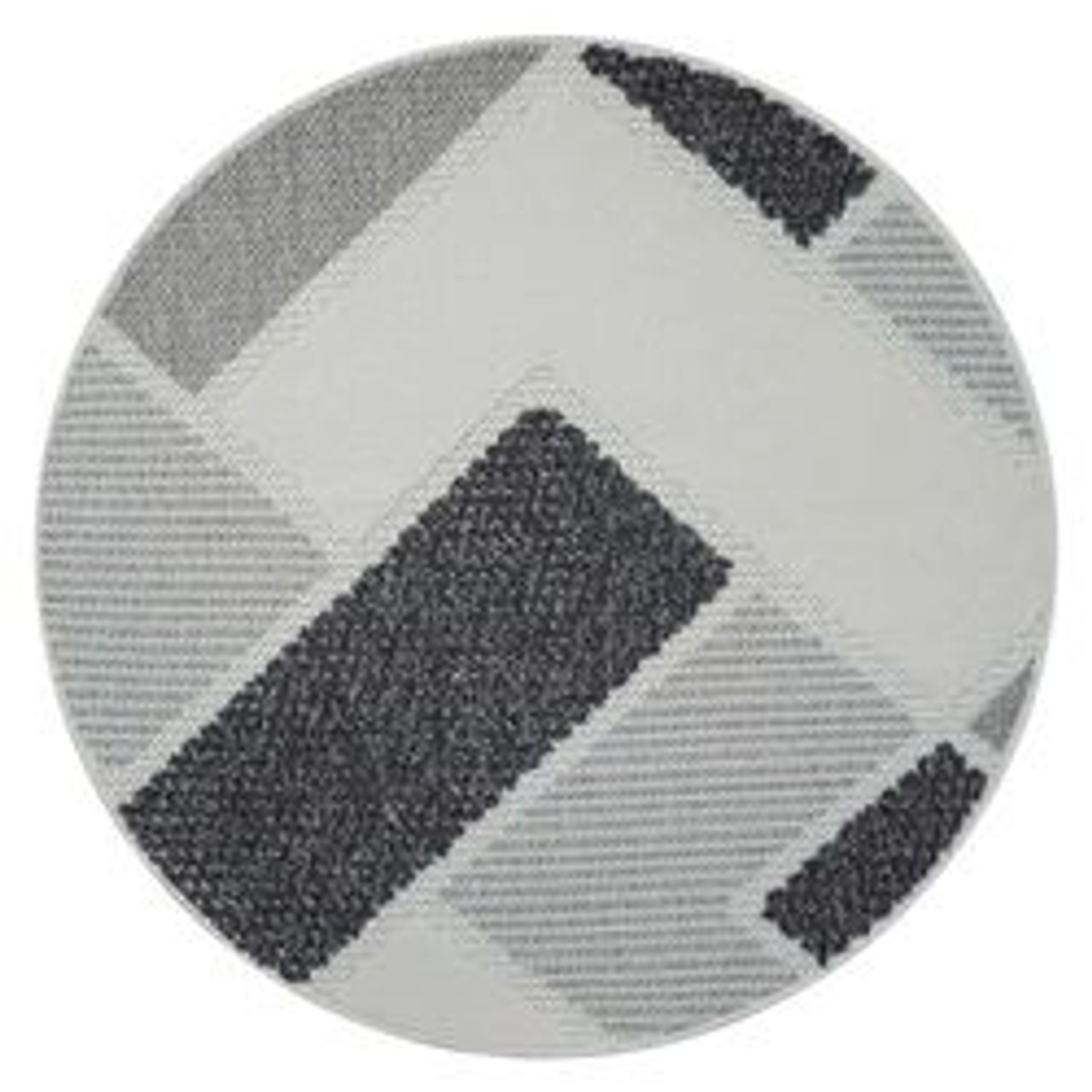 payé Teppich Linda 77 Kurzflor Rund 200x200 cm Grau Geo-Muster günstig online kaufen