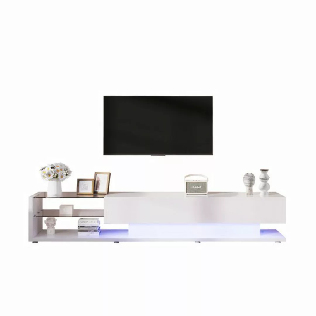 HAUSS SPOLE TV-Schrank mit Glastrennwände und variable LED-Beleuchtung, wei günstig online kaufen