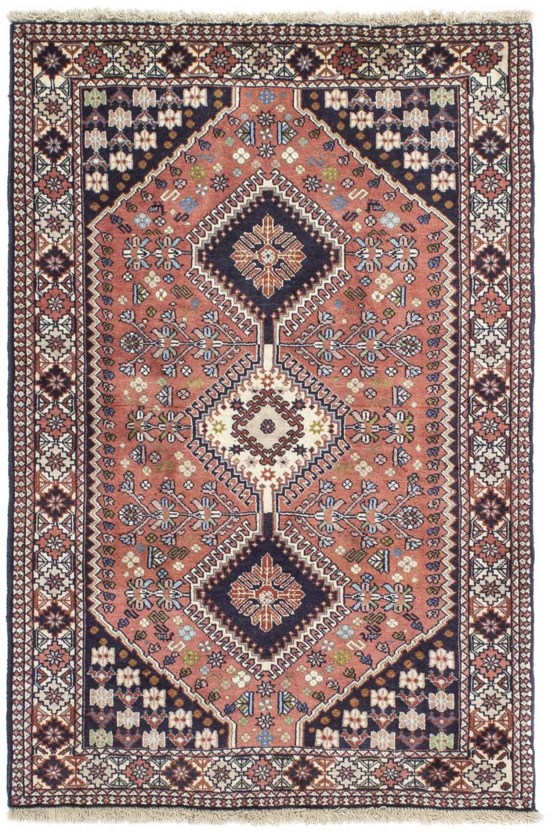 morgenland Wollteppich »Yalameh Medaillon Blu scuro 144 x 100 cm«, rechteck günstig online kaufen