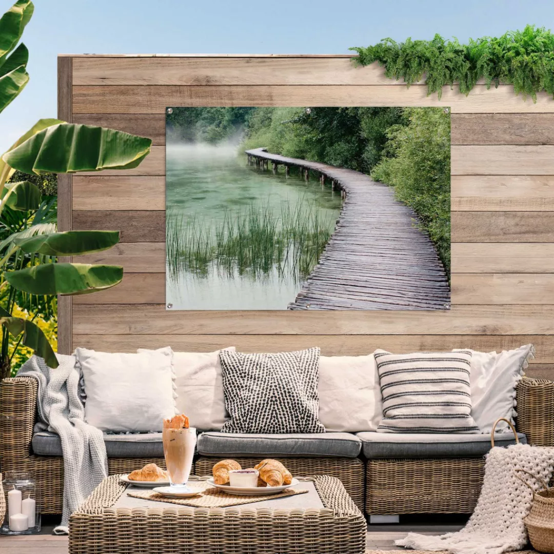 Reinders Poster "Steg am Ufer", leichtes und wasserfestes Gartenposter für günstig online kaufen