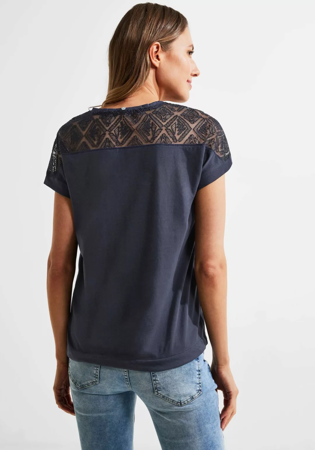 Cecil T-Shirt, mit leicht abgerundetem V -Ausschnitt günstig online kaufen