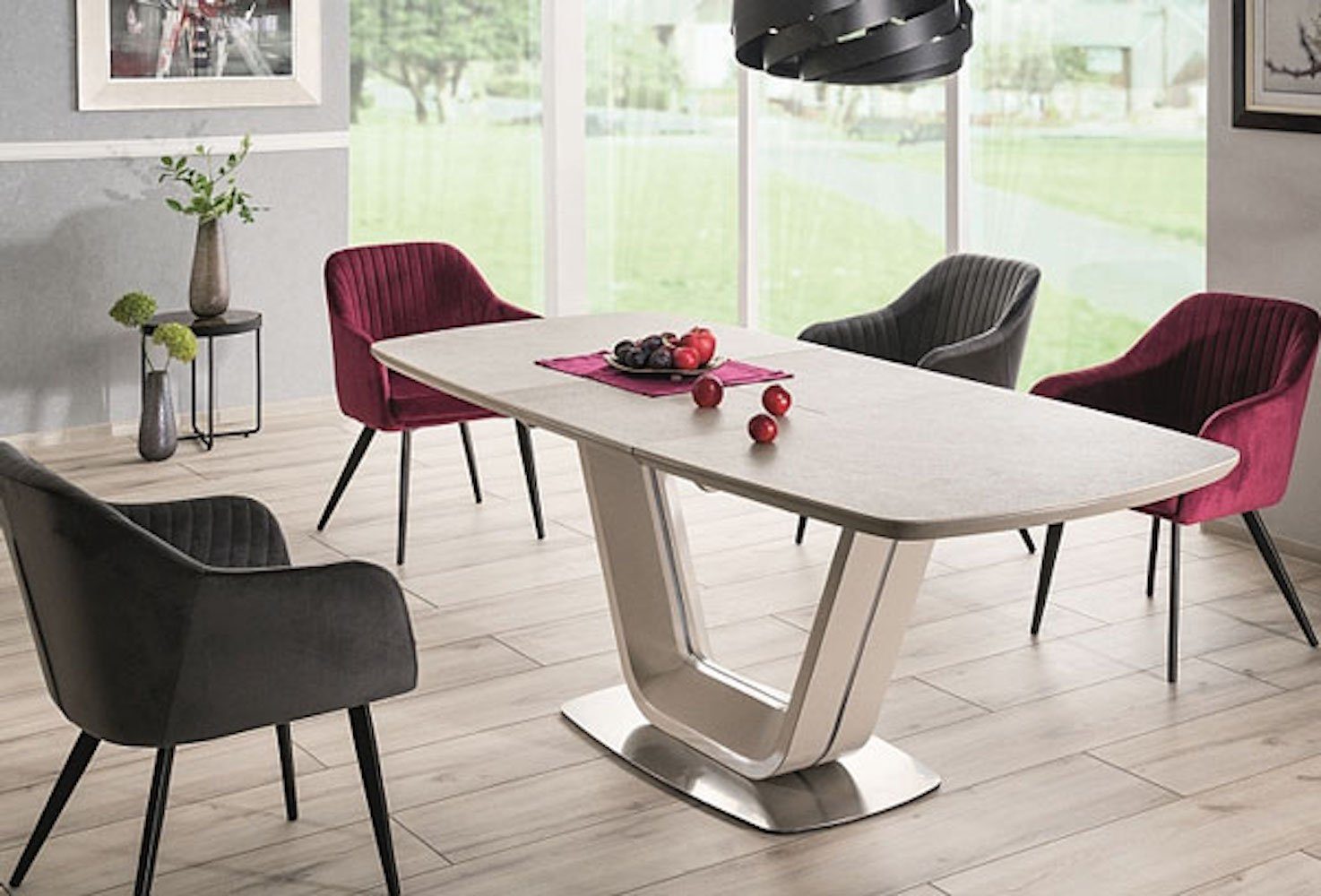 Feldmann-Wohnen Esstisch Accra (1-St), 160-220x90cm grau günstig online kaufen